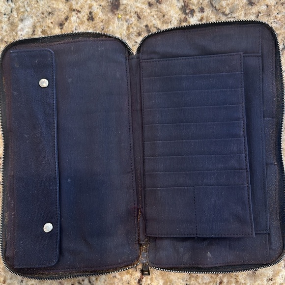 Hermes Unisex large bi fold wallet /pouch in canvas has 9 card slots - Picture 3 of 6